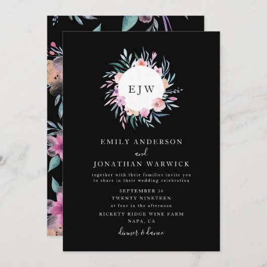 Prachtige, gekleurde ventilator, uitnodiging voor  (Voorkant / Achterkant)