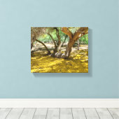 Prachtige gele Palo Verde boom Canvas Afdruk (Insitu (Houten vloer))