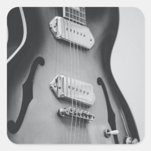 Prachtige geluiddempende gitaar vierkante sticker