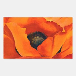 Prachtige Georgia O'Keefe Red Poppy Flower Rechthoekige Sticker