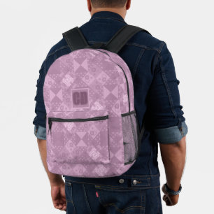 Prachtige gewone lila patchwork bedrukte rugzak