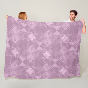 Prachtige gewone lila patchwork fleece deken