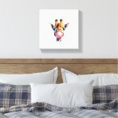 Prachtige giraffe blaasbubbelsteen canvas afdruk (Insitu (Slaapkamer))