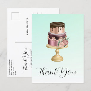 Prachtige Glam Party Cake dank u Briefkaart