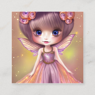 Prachtige glitter textuur zijde Magic Chibi Fairy Contactkaartje