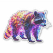 Prachtige gloeiende wasbeer sticker (Voorkant)