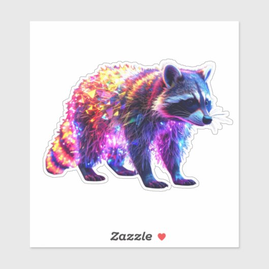 Prachtige gloeiende wasbeer sticker (Vel)