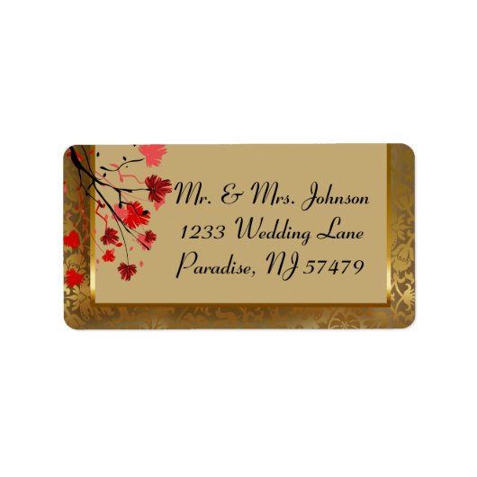 Prachtige Gold-Damask & Art Deco Etiket (Voorkant)