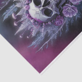 Prachtige Gothic Skull op Plum, Midnight Macabre Tissuepapier (Detail)