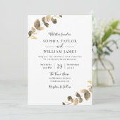 Prachtige goudbladeren Naherfst Herfst Spring Wedd Kaart (Staand voorkant)