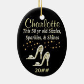 PRACHTIGE GOUDEN 50E VERJAARDAG GEDATEERD ORNAMENT (Achterkant)