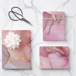 Prachtige gouden Abstract Blush Roze Vrijgezellenf Inpakpapier Vel