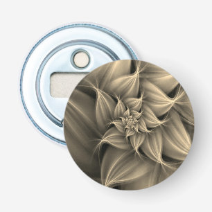 Prachtige Gouden Bloem Fractal Button Flesopener