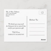 Prachtige gouden hart foto bruiloft BEDANKT Briefkaart (Achterkant)