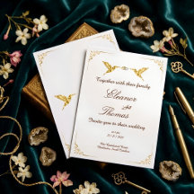 Prachtige gouden rand klassieke trouwuitnodiging