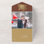 Prachtige gouden Roos bruiloft All In One Uitnodiging (Buitenkant)