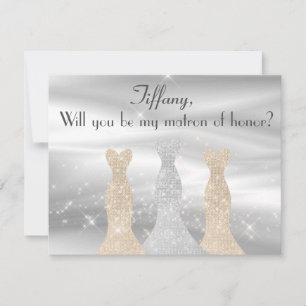 Prachtige Gowns Matron of Honor-voorstel Kaart