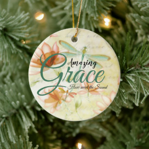 Prachtige Grace Bloemen en libel Keramisch Ornament