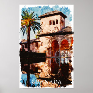 Prachtige Granada Spanje Alhambra Reizen Poster