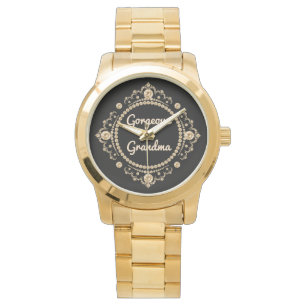 Prachtige Grandma Fancy Gold Pareltjes Watch Horloge