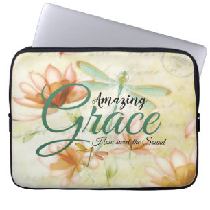 Prachtige Gratie Bloemen en libel  Laptop Sleeve