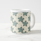 Prachtige Gray Floral Jumbo Mok (Voorkant rechts)