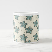 Prachtige Gray Floral Jumbo Mok (Voorkant)