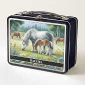 Prachtige grazende paarden (Voorkant)