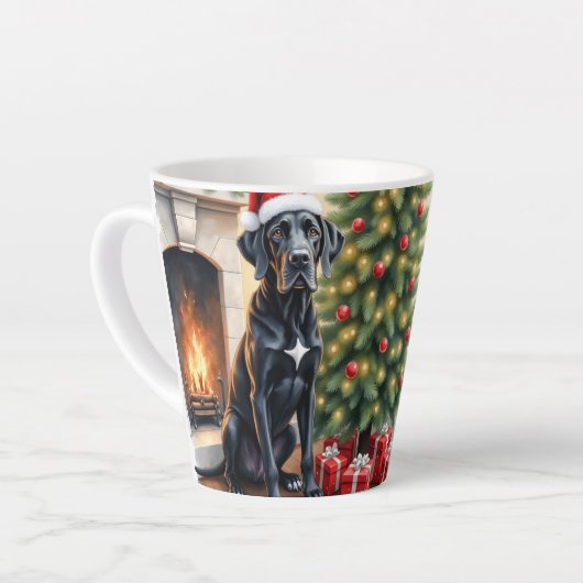 Prachtige Great Dane Kerstmis Latte Mok (Linkerhoek)