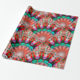 Prachtige GREEN RED MANDALA Wrapping Paper Cadeaupapier