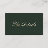 Prachtige Green Wedding Guest Details Informatiekaartje (Voorkant)