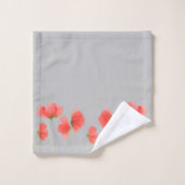 Prachtige grijze en rode badset bad handdoek (Wasdoekje)