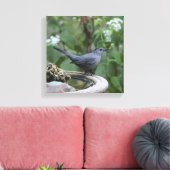 Prachtige grijze vangerpanelen canvas afdruk (Insitu (Woonkamer))