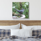 Prachtige grijze vangerpanelen canvas afdruk (Insitu (Slaapkamer))