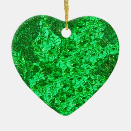 Prachtige Groene Heart Ornament (Voorkant)