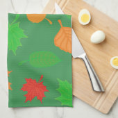Prachtige groene herfstbladeren theedoek (Quarter Fold)