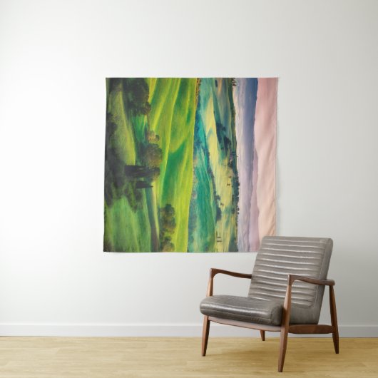Prachtige groenen in het landschap met lichte pa wandkleed (In Situ (horizontaal))