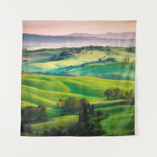 Prachtige groenen in het landschap met lichte pa wandkleed (Voorkant)
