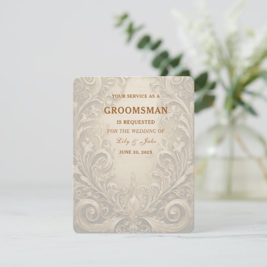 Prachtige Groomsman Kaart (Staand voorkant)
