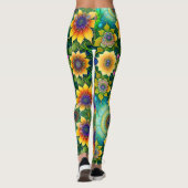 Prachtige, grote, heldere zonnebloem leggings (Achterkant)