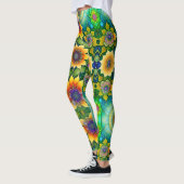 Prachtige, grote, heldere zonnebloem leggings (Links)