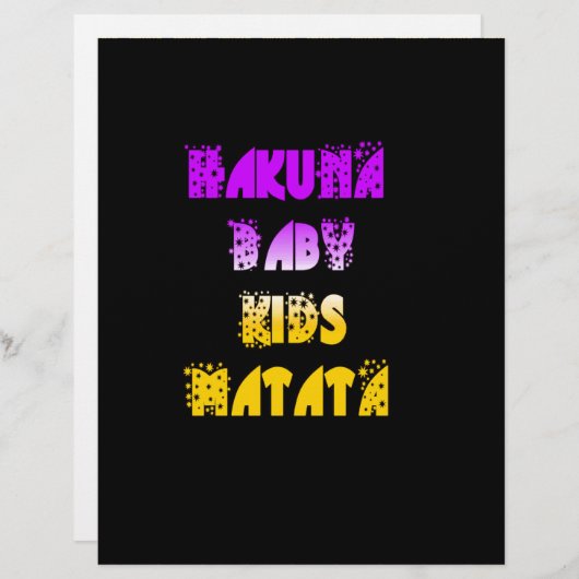 Prachtige Hakuna Matata Art Print Briefhoofd (Voorkant / Achterkant)