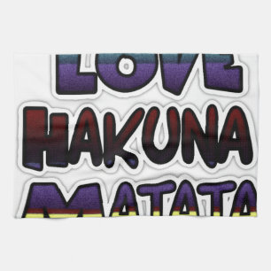 Prachtige Hakuna Matata Art Print Theedoek