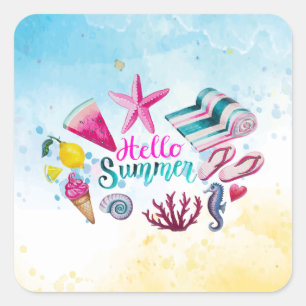 Prachtige Hallo Vierkante Sticker