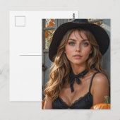 Prachtige Halloween heks Briefkaart (Voorkant / Achterkant)