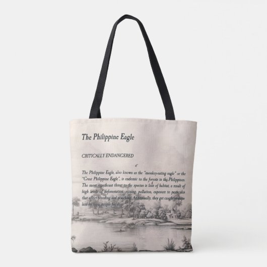 Prachtige handgeschilderde Filipijnse adelaar Draagtas (Achterkant)