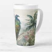 Prachtige handgeschilderde Nicobar Pigeon Latte Mo Latte Mok (Rechterhoek)