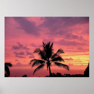 Prachtige Hawaiian Sunset Semi-Gloss Poster Print