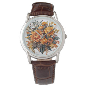 Prachtige Herfst Floral Horloge