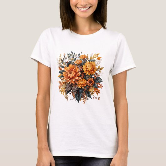 Prachtige Herfst Floral T-shirt (Voorkant)